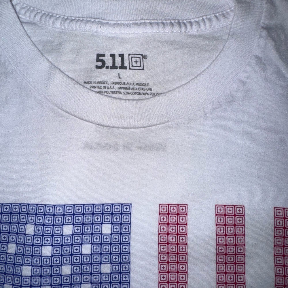5.11 Tactical White Tee with Flag Design - Picture 2 of 5